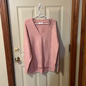 Pink v- neck sweater. Oversized. Size medium.